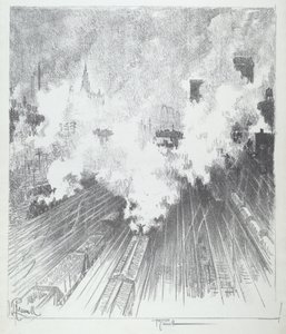 Train Yard, St. Louis av Joseph Pennell