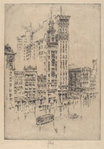 Union Square, regnig dag av Joseph Pennell