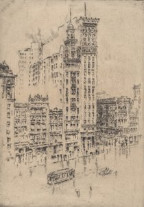 Union Square, regnig dag, 1904. av Joseph Pennell