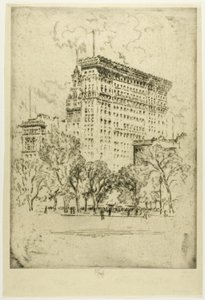 Union Square och Bank of Metropolis av Joseph Pennell