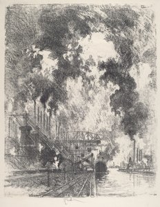 Lossning av malm av Joseph Pennell