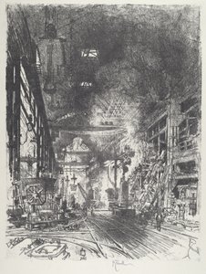 Inom ugnarna, 1916. av Joseph Pennell