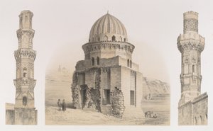 87. Gravar och minareter, Kairo, 1843. av Joseph Philibert Girault De Prangey