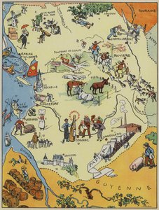 Aunis Et Saintonge-Angoumois-Poitou (färglitografi) av Joseph Porphyre Pinchon