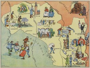 Bourbonnais-Lyonnais (färglitografi) av Joseph Porphyre Pinchon