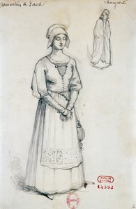 Kostym till Margaret i Fausts fördömelse av Hector Berlioz, skiss av Joseph Porphyre Pinchon (1871-1953) av Joseph Porphyre Pinchon