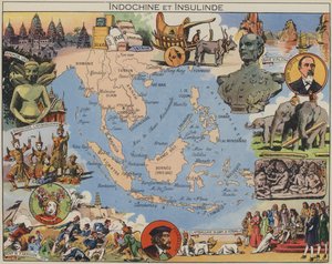 Indokina och Insulinde (färglitografi)