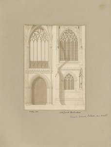Interiör av Lichfield Cathedral - Kör: sepiateckning, [1819] (teckning) av Joseph Potter