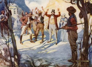 Bushrangers i Australien (färg litho)