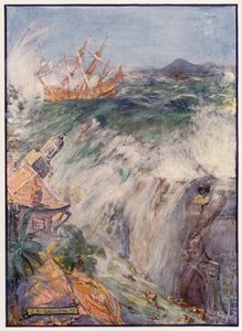 Förstörelse av Port Royal, Jamaica av Joseph Ratcliffe (after) Skelton