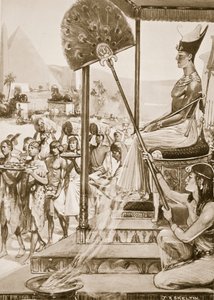 Bringing Tribute to Ramses II (19:e dynastin), illustration från 