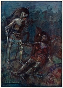 James, Earl of Douglas, vid slagsmålet vid Otterburn av Joseph Ratcliffe Skelton