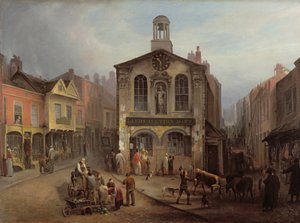 The Old Moot Hall, Leeds, ca 1825 (olja på duk) av Joseph Rhodes