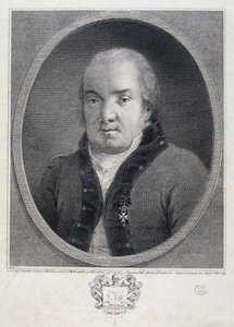 Porträtt av arkitekten Giacomo Quarenghi 1744-1817, sent 1700-tal. av Joseph Saunders