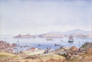 Korfu från ön Vidho, 1789 (wc) av Joseph Schranz
