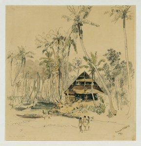 Missionärens hus på Puinipet (Ponape) Island, Caroline Islands