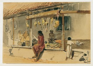 Kycklinghandlare i Point de Galle på Ceylon (Sri Lanka)