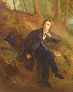 Detalj av Keats Listening to the Nightingale på Hampstead Heath, 1845 olja på duk se även 145174