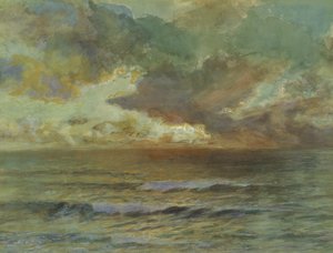 Sunset at Seascale (wc på papper) av Joseph Severn