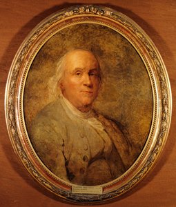 Franska:  Benjamin Franklin (1706-1790) av Joseph Siffred Duplessis