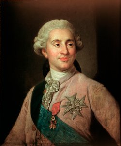 Porträtt av kungen av Frankrike Ludvig XVI (1754-1793) bär insignier av Guldfleece-orden målning av Joseph Siffred Duplessis (1725-1802) (Joseph-Siffred, Joseph Siffrede, Joseph-Siffrede, Joseph Siffrein, Joseph- Siffrein) 1700-talets M