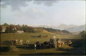 Höskörd i närheten av Bern av Joseph Simon Volmar