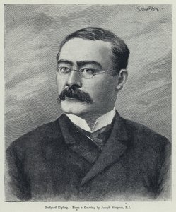 Rudyard Kipling (litho) av Joseph Simpson