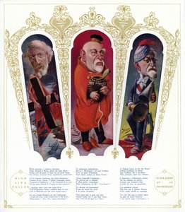 Franska politiska karikatyrer (färg litho)
