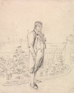 En skiss av Sir Walter Scott i en trädgård av Joseph Slater