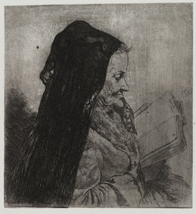 Old Woman Reading, tryckt av Sigmund Abeles och Edmond Casarella av Joseph Stella