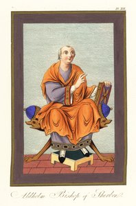 Aldhelm, biskop av Sherborn c639-709 ,1851 (gravyr)