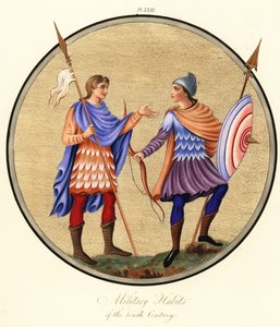 Anglosaxiska soldater bär skala rustningar