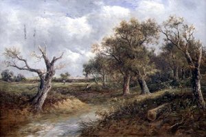Landskap med döende träd (olja på duk)