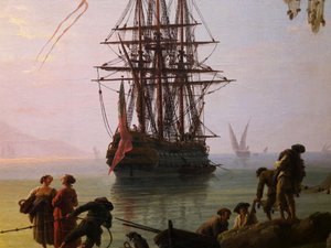Utsikt över en hamn på morgonen (Morgon)


 (detalj).
