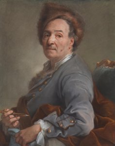 Självporträtt med pälsmössa av Joseph Vivien