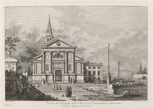 Utsikt över prospektet för kyrkan S. Francesco, 1742.