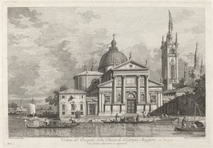 Utsikt över prospektet för kyrkan S. Giorgio Maggiore, 1742.