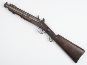 Blunderbuss med fjäderbajonett utfärdad till Irish Volunteers, c.c.1815 (blunderbuss, flintlock)