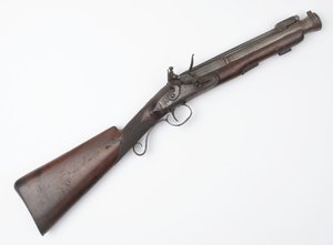 Blunderbuss med fjäderbajonett utfärdad till Irish Volunteers, c.c.1815 (blunderbuss, flintlock)