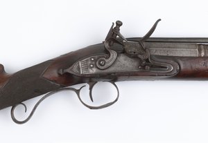Blunderbuss med fjäderbajonett utfärdad till Irish Volunteers, c.c.1815 (blunderbuss, flintlock)