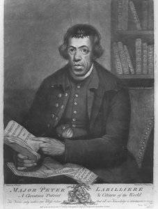 Major Peter Labilliere, etsad av Henry Kingsbury, 1780 (etsning och mezzotint)