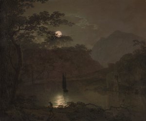 En sjö vid månsken av Joseph Wright of Derby