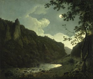 Dovedale i månskenet av Joseph Wright of Derby