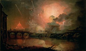 Fyrverkeri vid Castel Sant Angelo, 1774-1778 av Joseph Wright of Derby