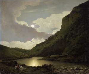 Matlock Tor av Moonlight, ca 1777-80 (olja på duk) av Joseph Wright of Derby
