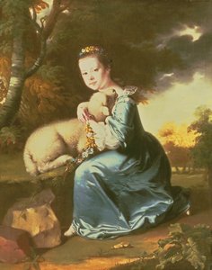 Miss Frances Warren, tidigt 1760-tal (olja på duk) av Joseph Wright of Derby