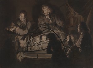 Filosof håller en föreläsning om Orrery av Joseph Wright of Derby