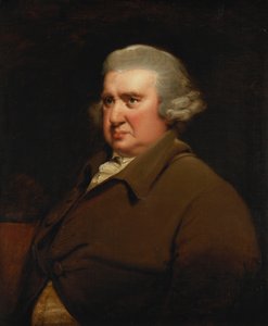 Porträtt av Erasmus Darwin, halvlängd, i en buffrock och vit skjorta, av Joseph Wright of Derby