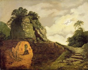 Vergilius grav vid månsken med Silius Italicus av Joseph Wright of Derby