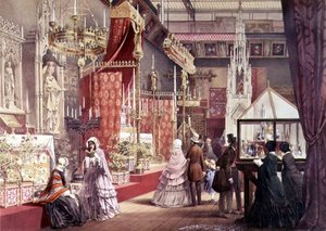Stor utställning: Medieval Court, designad av Pugin, 1851 (se även 205263) av Joseph after Nash